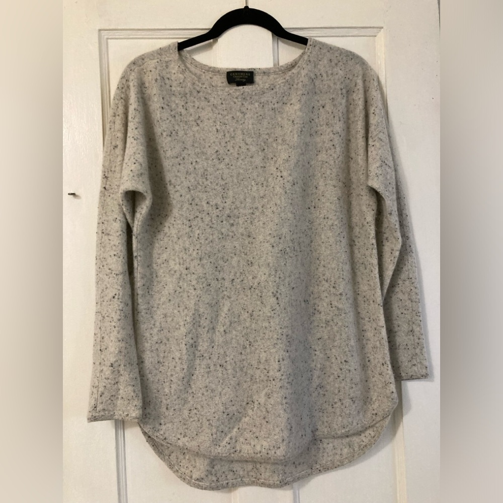Charter Club grey heather cashmere sweater.